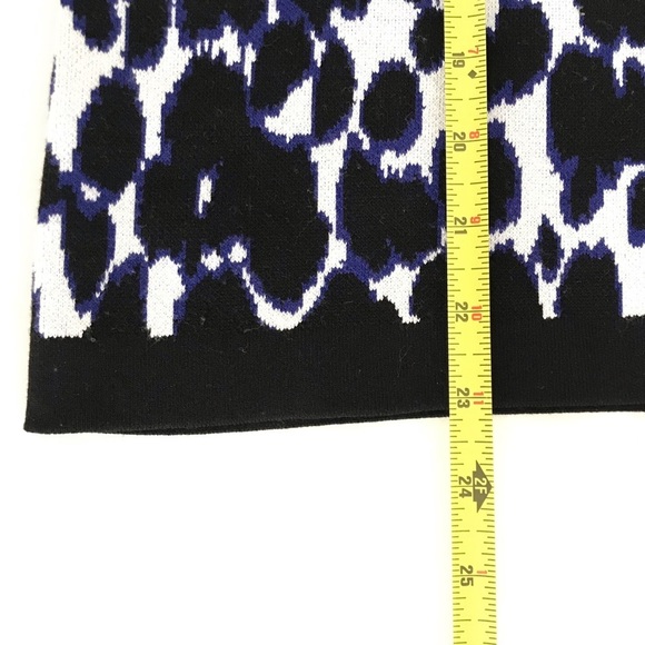 Kate Spade | Leopard Print Pullover Sweater Top Womens M Blue Knit Stretch - Picture 9 of 12